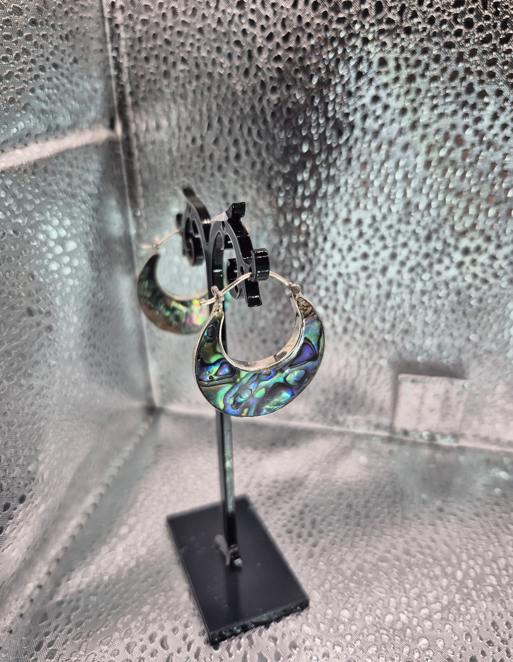 Iridescent Abalone Hoop Earrings